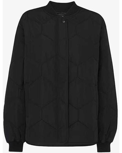Whistles Ida Relaxed-fit Short Quilted Coat - Black