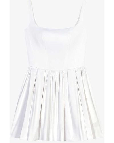 Maje Square-neck Sleeveless Stretch-woven Mini Dress - White