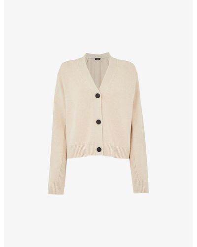 Whistles Nina Button-front Relaxed-fit Cotton Cardigan - Natural