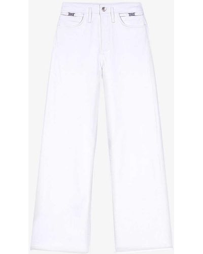 Maje Wide-leg High-rise Stretch-denim Jeans - White