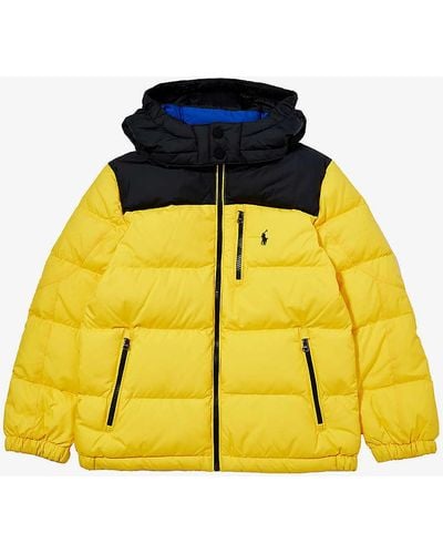 Polo Ralph Lauren Brand-embroidered Contrast-hood Recycled Polyester Jacket 6-14 Year - Yellow