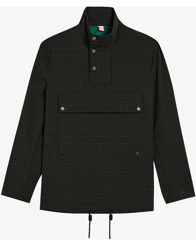 Ted Baker Dafen Checked Stretch-woven Jacket - Black