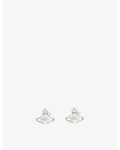 Vivienne Westwood Reina Orb Silver-toned Brass And Crystal Earrings - Multicolor