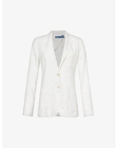 Polo Ralph Lauren Patch-pocket Relaxed-fit Linen Blazer - White
