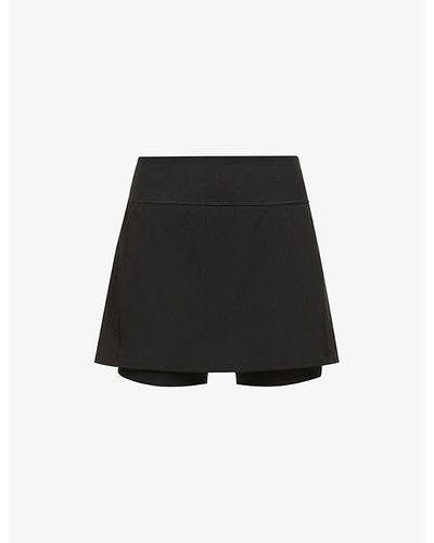 Spanx Get Moving Mid-rise Stretch-woven Skort - Black