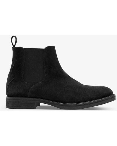 AllSaints Creed Brand-embossed Suede Chelsea Boots - Black