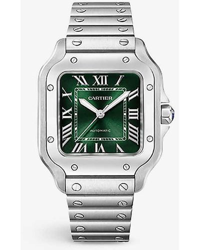 Cartier Crwssa0075 Santos De Medium Stainless-steel Automatic Watch - White