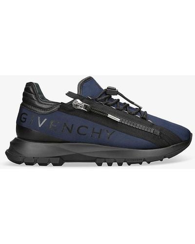 Givenchy Spectre Zipped Leather Low-top Trainers - Blue