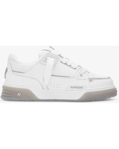Represent Studio Panelled Leather Mid-top Trainers - White