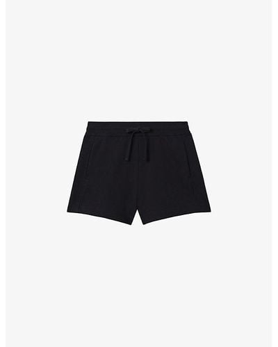 Reiss Cody Relaxed-fit High-rise Cotton Shorts - Black