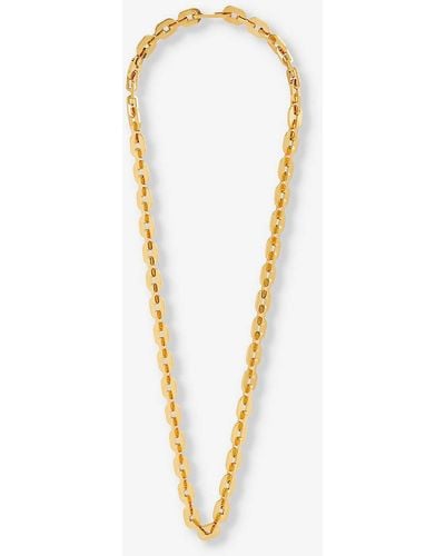 Jil Sander Engraved-branding -tone Brass Necklace - Metallic