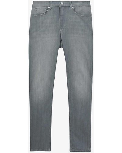 Reiss Harry Faded Slim-fit Stretch-denim Jeans - Grey