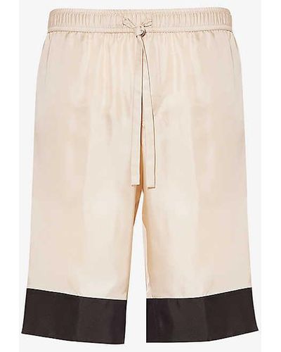 Dolce & Gabbana Colour-block Silk Shorts - White
