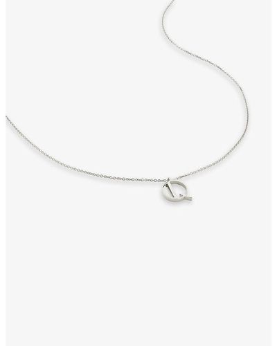 Monica Vinader Q Letter-charm Recycled Sterling-silver Pendant Necklace - White