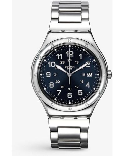Swatch Yws420gc Blue Boat Again Stainless-steel Quartz Watch