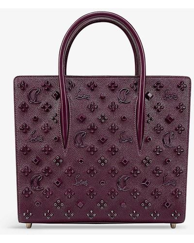 Christian Louboutin Paloma Leather Tote Bag - Purple