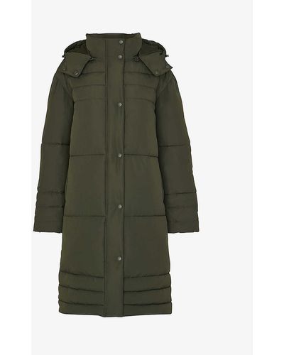 Whistles Becky Longline Recycled-polyester Puffer Coat - Green
