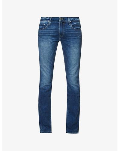 PAIGE Federal Straight-leg Mid-rise Stretch-denim Jeans - Blue