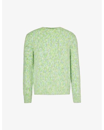 Loewe Intarsia-pattern Relaxed-fit Knitted Jumper - Green