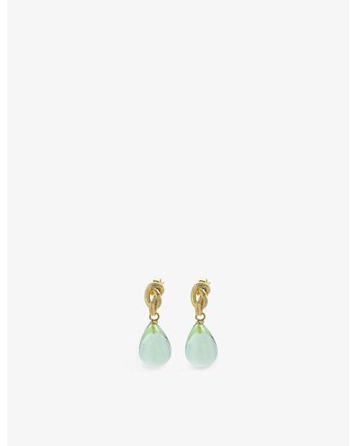 Shyla Synthea 22ct Yellow Gold-plated Sterling-silver And Glass Earrings - Multicolor