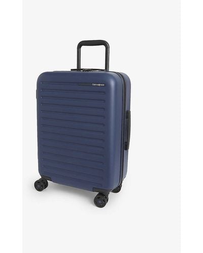 Samsonite Stackd Spinner Hard Case 4 Wheel Shell Cabin Suitcase - Blue
