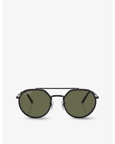 Ray-Ban Rb3765 Round-frame Metal Sunglasses - Green