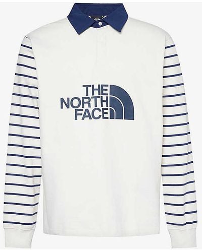 The North Face Brand-print Relaxed-fit Cotton-jersey Rugby Shirt Xx - White