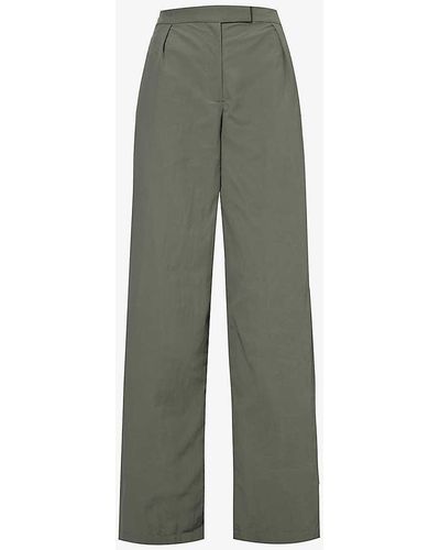 Conner Ives Wide-leg Mid-rise Recycled-polyamide Trouser - Green