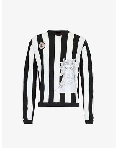 424 Soccer Brand-motif Knitted Sweatshirt - Black