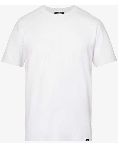 7 For All Mankind Luxe Performance Crewneck Stretch-cotton Jersey T-shirt - White