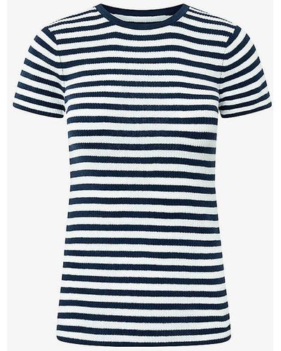 Nué Notes Simon Short-sleeve Striped Cotton T-shirt - Blue