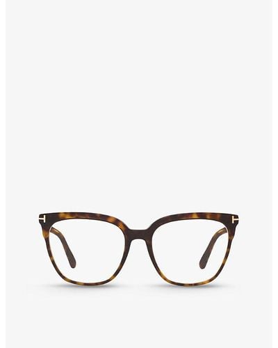 Tom Ford Ft5599 Square-frame Glasses - Brown