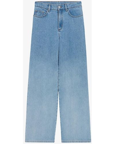 Claudie Pierlot Michel Tie-dye Effect Wide-leg Low-rise Denim Jeans - Blue