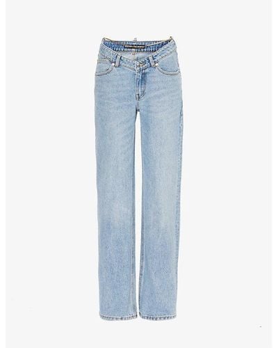 Alexander Wang V-front Relaxed-fit Straight-leg High-rise Jeans - Blue