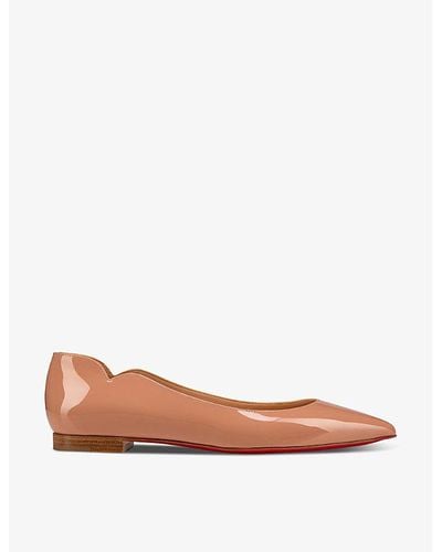 Christian Louboutin Hot Chickita Pointed-toe Patent-leather Court Shoes - Brown