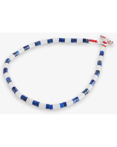 Miansai Kai Sterling-silver, Moonstone And Lapis Lazuli Bracelet - White