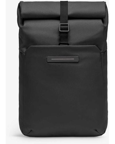 Horizn Studios Sofo Rolltop X Recycled Coated-cotton Canvas And Recycled Polyester-blend Backpack - Black