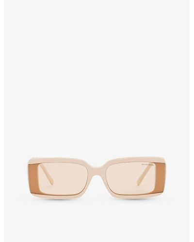 Tiffany & Co. Tf4197 Rectangle-frame Cut-out Acetate Sunglasses - Natural