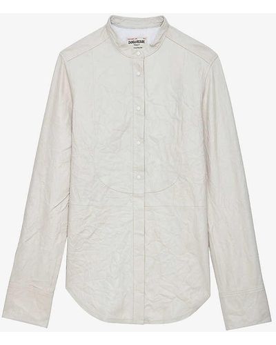 Zadig & Voltaire Regular-fit Crinkled Leather Shirt - White