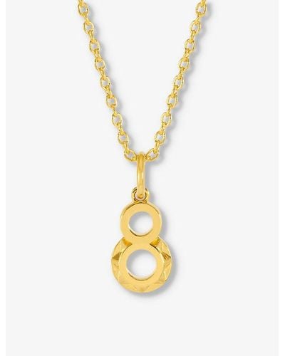 Rachel Jackson Symbolic Number Eight 22ct Yellow- Plated Sterling-silver Pendant Necklace - Metallic