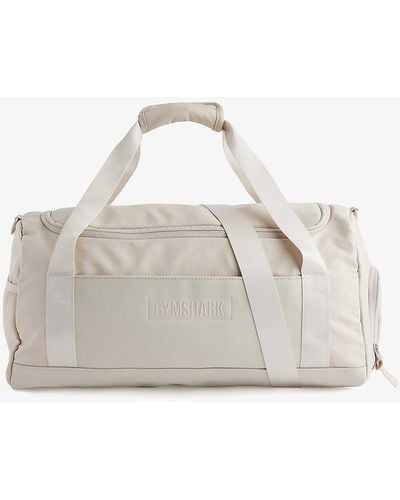 GYMSHARK Everyday Small Brand-embossed Canvas Holdall Bag - Natural