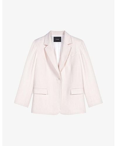 Maje Single-breasted Relaxed-fit Stretch-woven Blazer - Pink