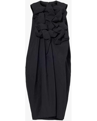 Comme des Garçons Relaxed-fit Pleated-panel Wool Midi Dress - Blue