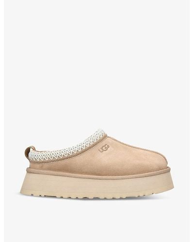 UGG Tazz Suede And Shearling Slippers - Natural