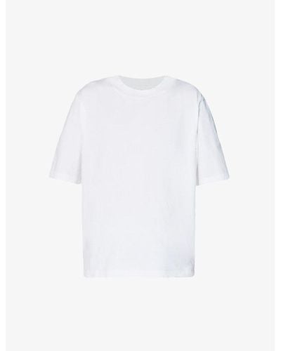 Acne Studios Ensco U Pink Label Brand-print Cotton-jersey T-shirt - White