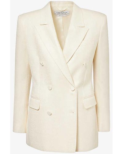 Gabriela Hearst Gavin Peak-lapel Regular-fit Silk And Wool Blazer - White
