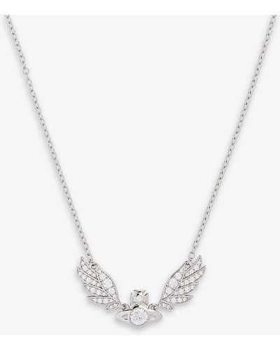 Vivienne Westwood Dawna Orb-embellished Recycled-silver Necklace - White