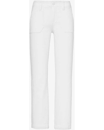 PAIGE Mayslie Straight-leg Mid-rise Cropped Stretch-denim Jeans - White