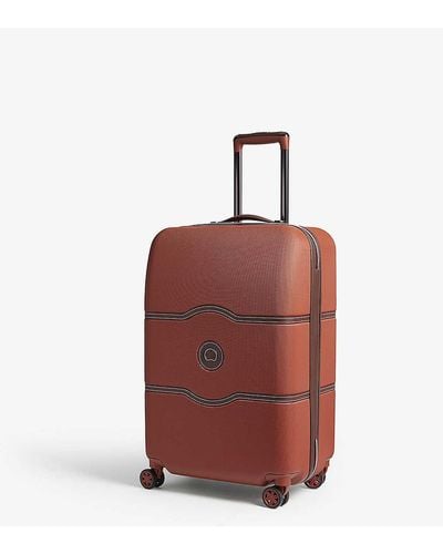 Delsey Terracotta Stripe Orange Chatelet Hard Four Wheel Suitcase - Multicolour