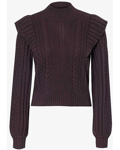 PAIGE Kate High-neck Wool-blend Jumper - Purple